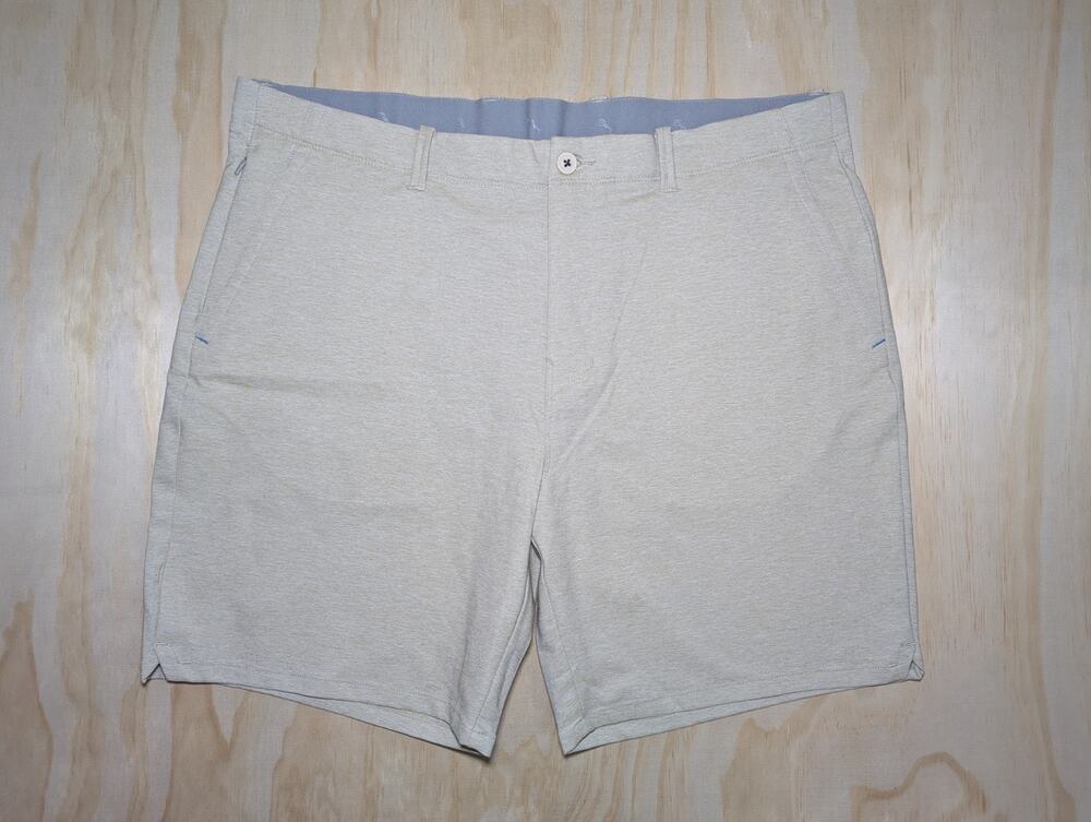Tommy Bahama Men's 40 Flat Front Shorts Beige Heather Performance Stretch Golf